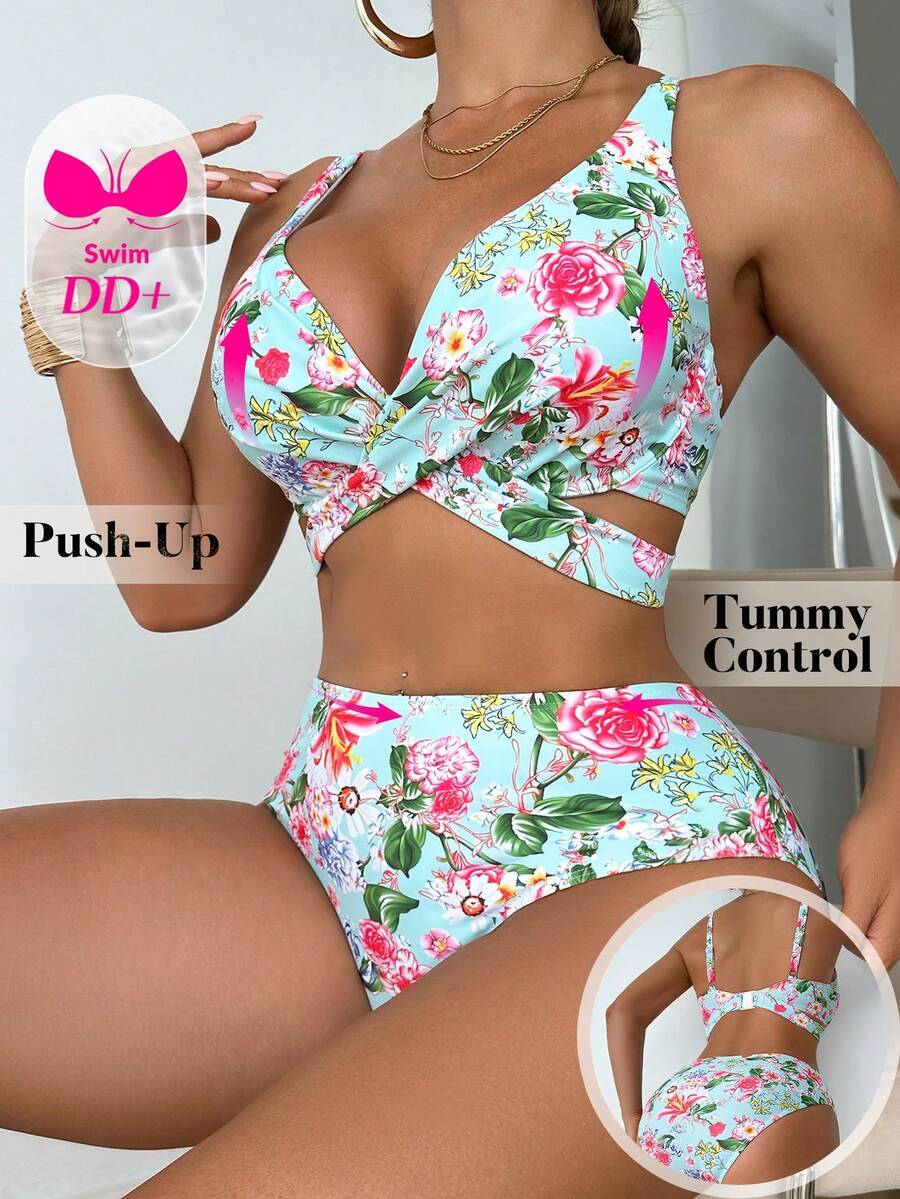 レディース 水着 ビキニセット + レディース水着セット、スパゲッティストラップ水着とトライアングル水着ボトム拍卖