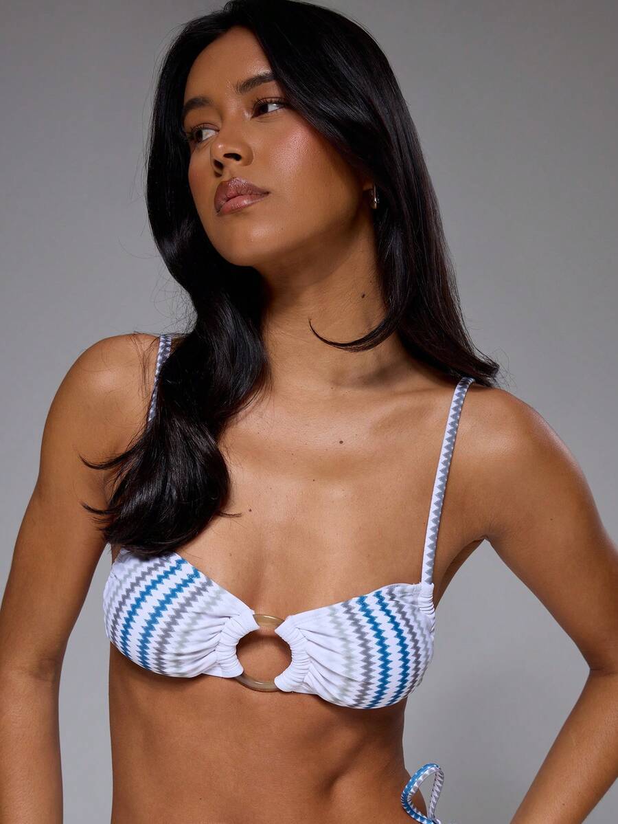 レディース 水着 トップス 総柄リングビキニ トップ サマービーチバケーション拍卖