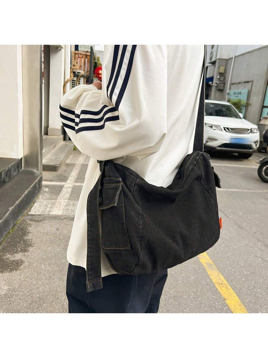 バッグ メンズ ショルダーパック レトロY2Kホーボーメッセンジャーバッグ 4色展開 キャンバス大容量ファッションクロスボディバッ拍卖