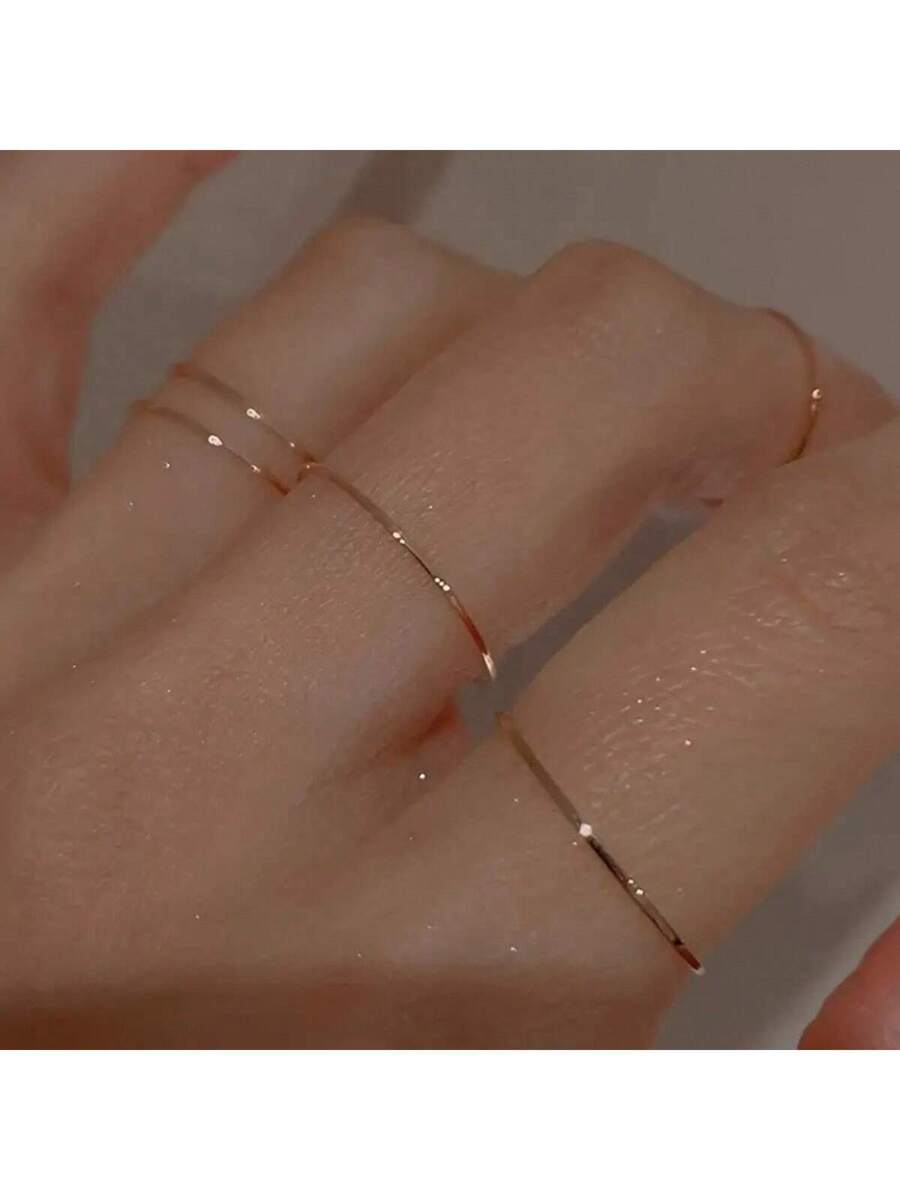 リング レディース セット 5個組 ミニマルデザインファッションプレーンスタッカブルリング レディース用拍卖