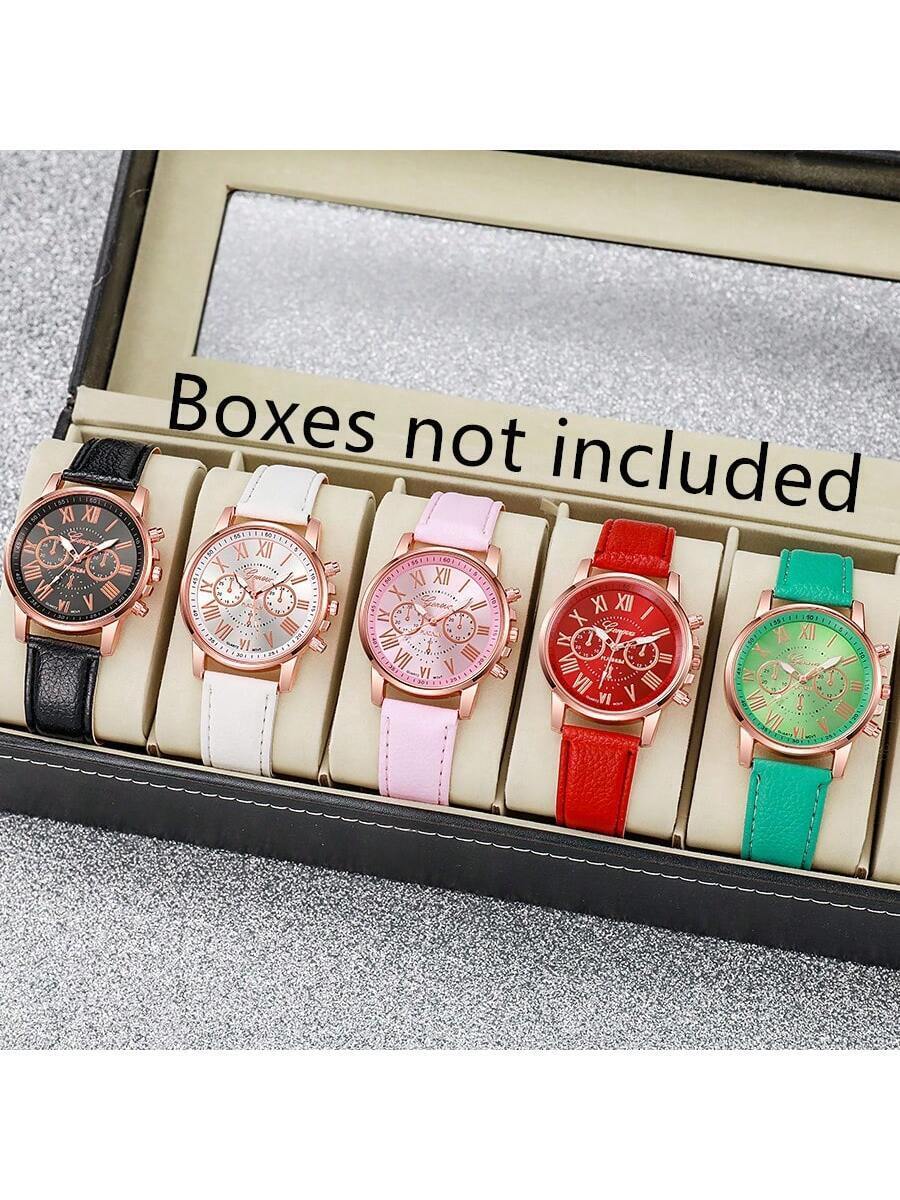 腕時計 レディース セット ファッション ローマ数字 クォーツ腕時計セット 5個入り - エターナルデザイン、正確なクォーツムーブ拍卖