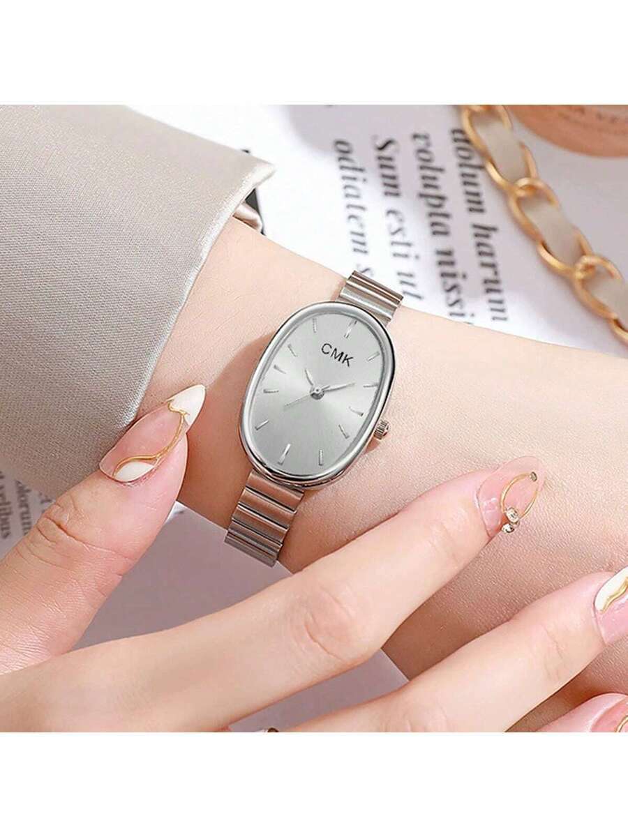 腕時計 レディース クォーツ 新品 ファッショナブルなカジュアル オーバル ダイヤル クォーツ 腕時計、ミニマリスト エレガント拍卖