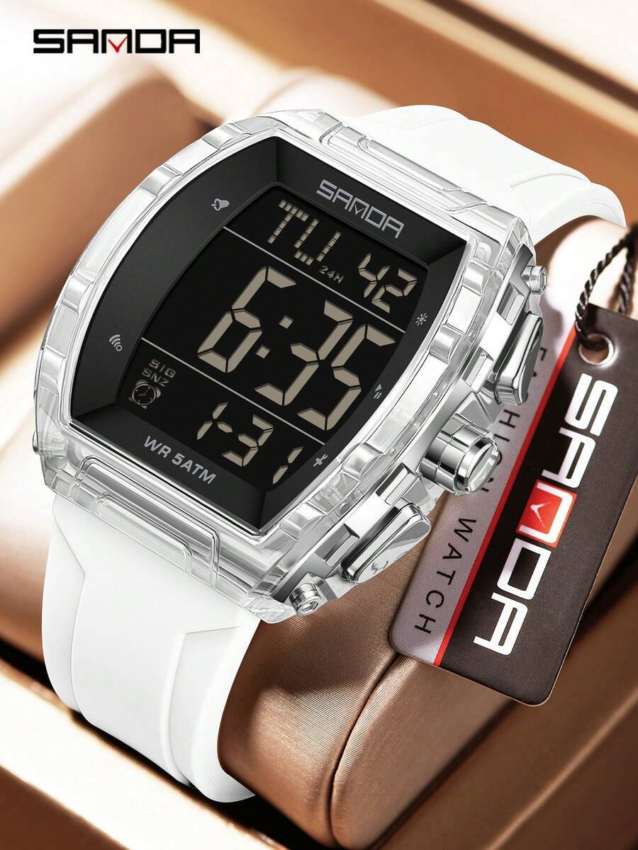 腕時計 メンズ デジタル . 6286 ファッション電子腕時計 カレンダー ルミナス ショック&防水 シリコンストラップ メンズ拍卖