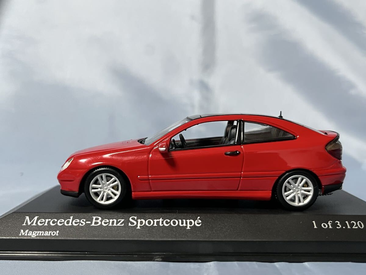 ミニチャンプス製 メルセデス ベンツ C クラス スポーツ クーペ  赤 2001年 1/43拍卖