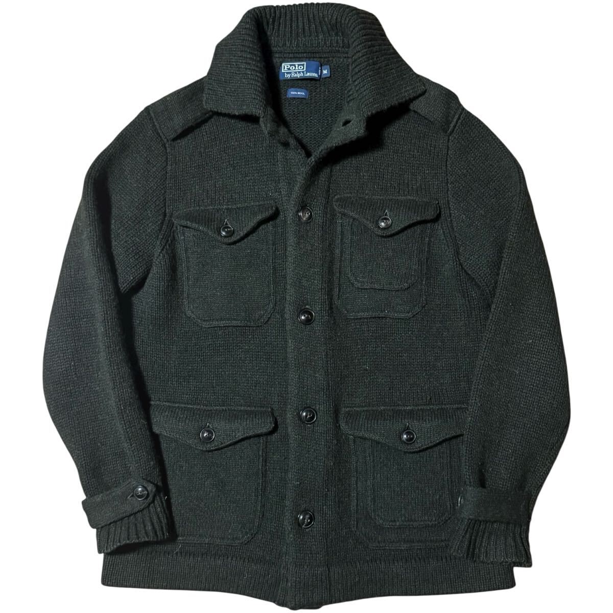 Polo by Ralph Lauren ラルフローレン ウール ニット ハンティングジャケット グリーン Mサイズ拍卖