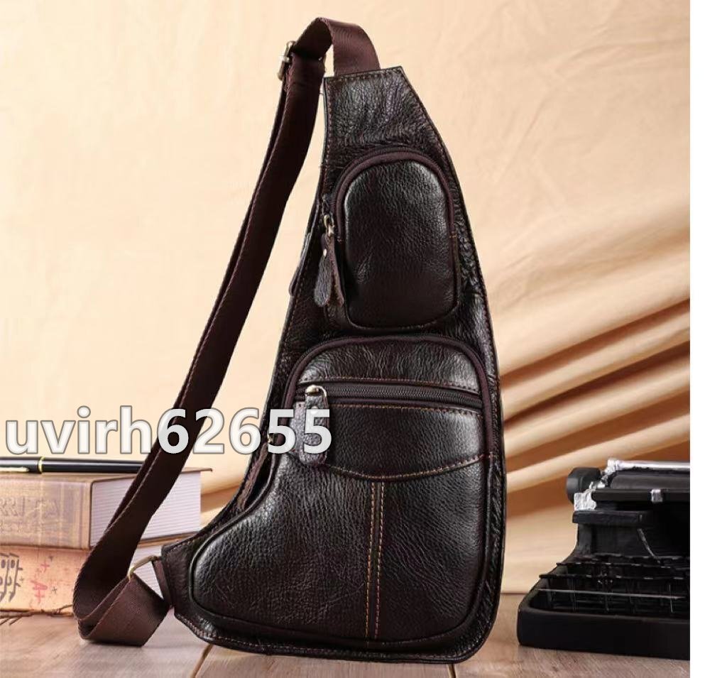 新品推薦★本革 個性派 ボディバッグ 斜め掛け メンズバッグ ショルダーバッグ 本革 レザー バックパック拍卖