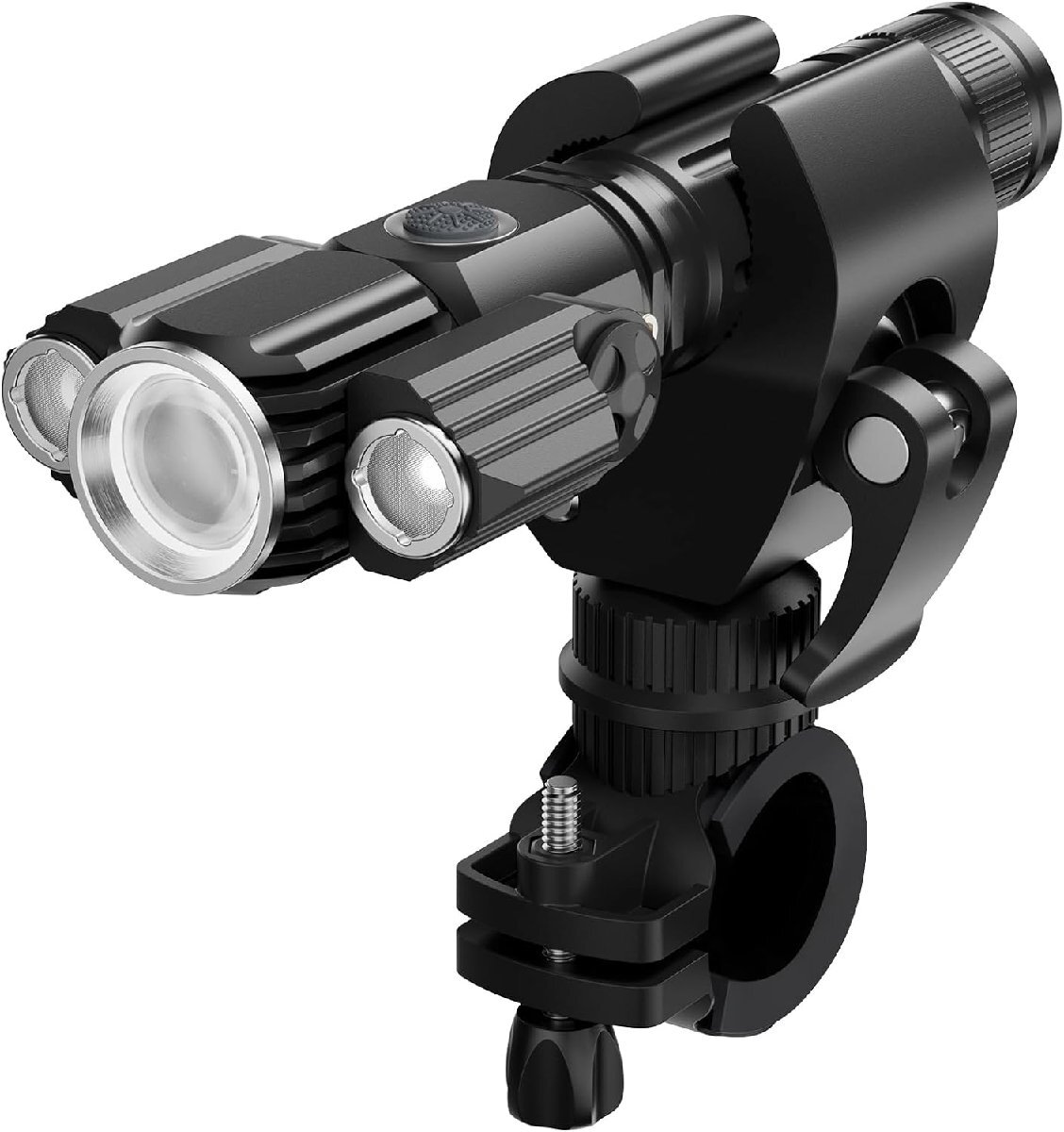 自転車 ライト懐中電灯【2024新登場・1台多役】 充電式/電池式 1000ルーメン LED ヘッドライト 高輝度 3つ強力ランプ 明るい 4つ調光モード拍卖