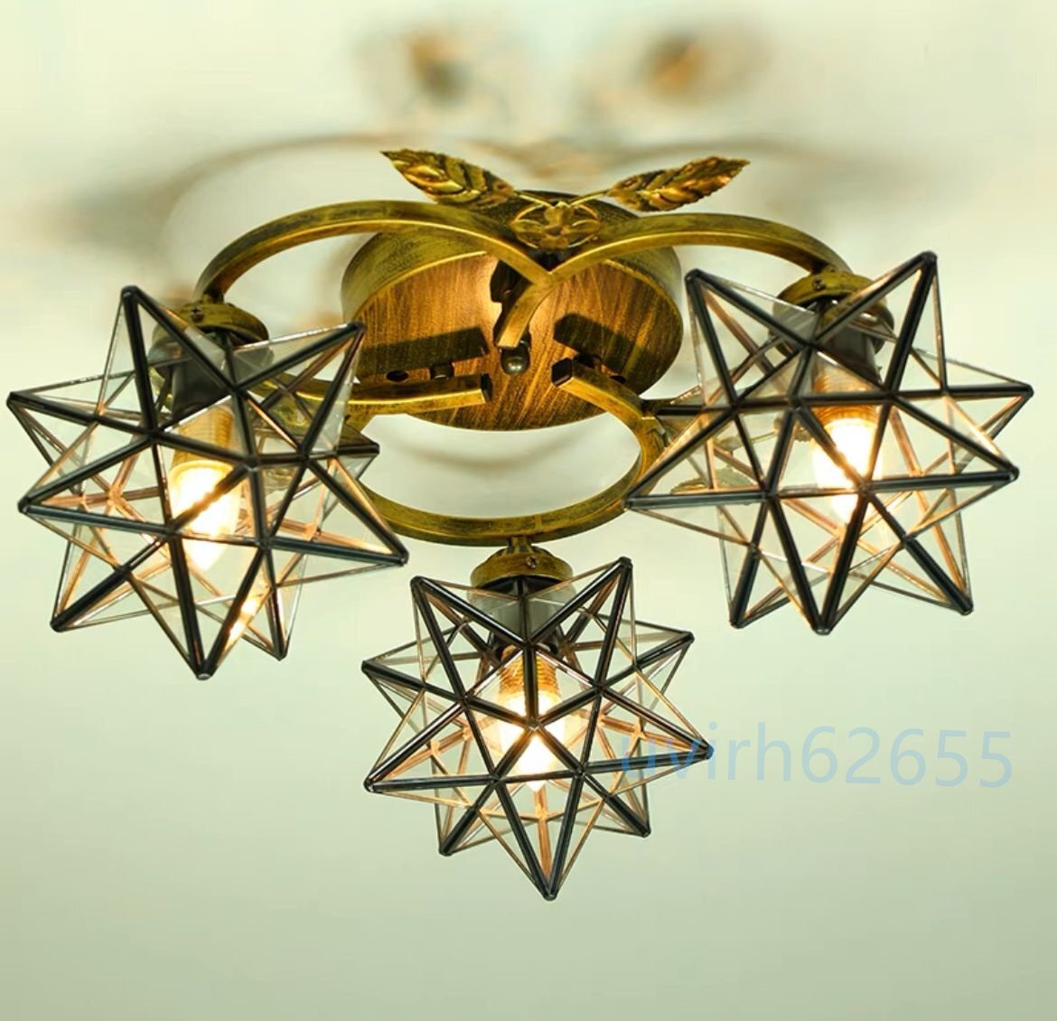 美品登場☆「室内芸術」ステンドグラス.ペンダントライト 豪華天井照明ステンドグラスランプ ガラス工芸品拍卖