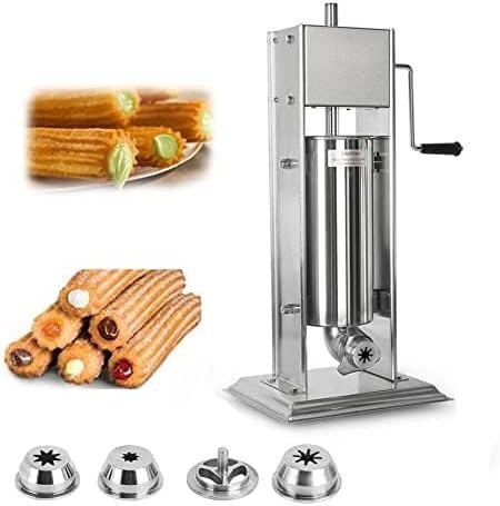 業務用縦型スペインチュロスマシン、5L手動チュロスメーカー、4つのノズル付きステンレススチールチュロスマシン拍卖