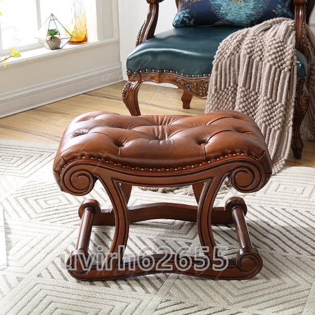 新品推薦★アメリカ式 木製 本革 ソファ-チェア 家庭用 リビングテーブル用チェア拍卖