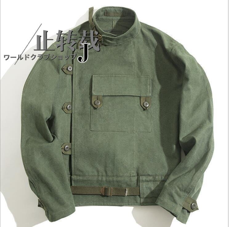 ★新品モーターサイクルジャケット フライト春新作極上 キャンバス 復刻 スウェーデン軍拍卖