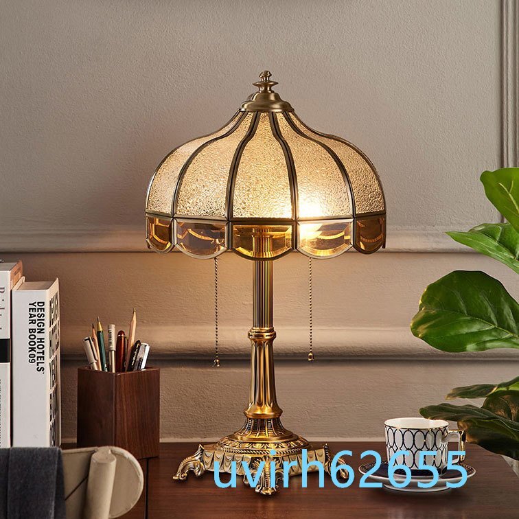 人気美品★アメリカ式 真鍮スタンド ア復古風デザインデスクトップランプ インテリア 寝室 ランプ ベッドサイドランプ 卓上スタンド拍卖