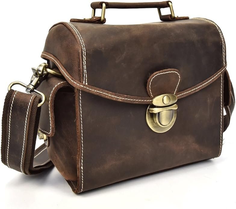 一眼レフ カメラバッグ 本革 メンズ ショルダーバッグ レザー アンティーク 2way トート メッセンジャーバッグ レンズ保護 iPad mini対応拍卖