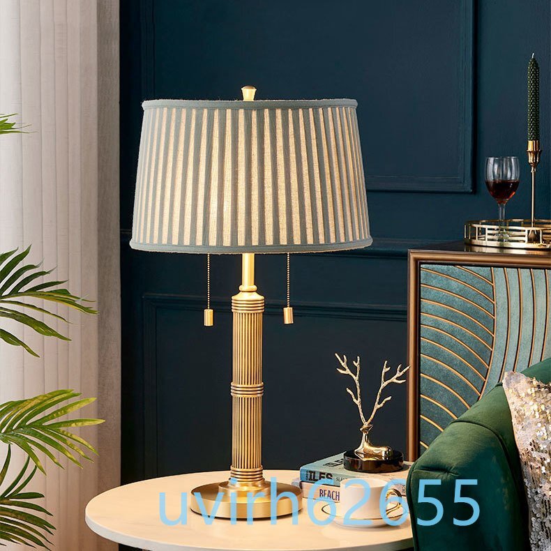 人気美品★布シェード テーブルランプ アンティーク調 ライトアメリカ モダンインテリア 寝室 ランプ ベッドサイドランプ 卓上スタンド拍卖