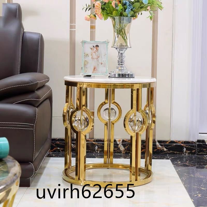 新品推薦★北欧 ダイニングテーブル ラグジュアリー センターテーブル 大理石ローテーブル ミニテーブル 幅54x高さ50cm拍卖