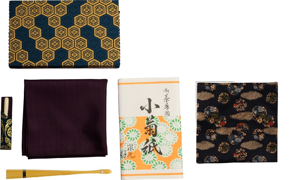 茶道具 服紗セット 紫帛紗セット 男子用 注)古帛紗・懐紙入・楊枝差の絵柄はお任せください shoho-01b 注)画像は見本です。拍卖