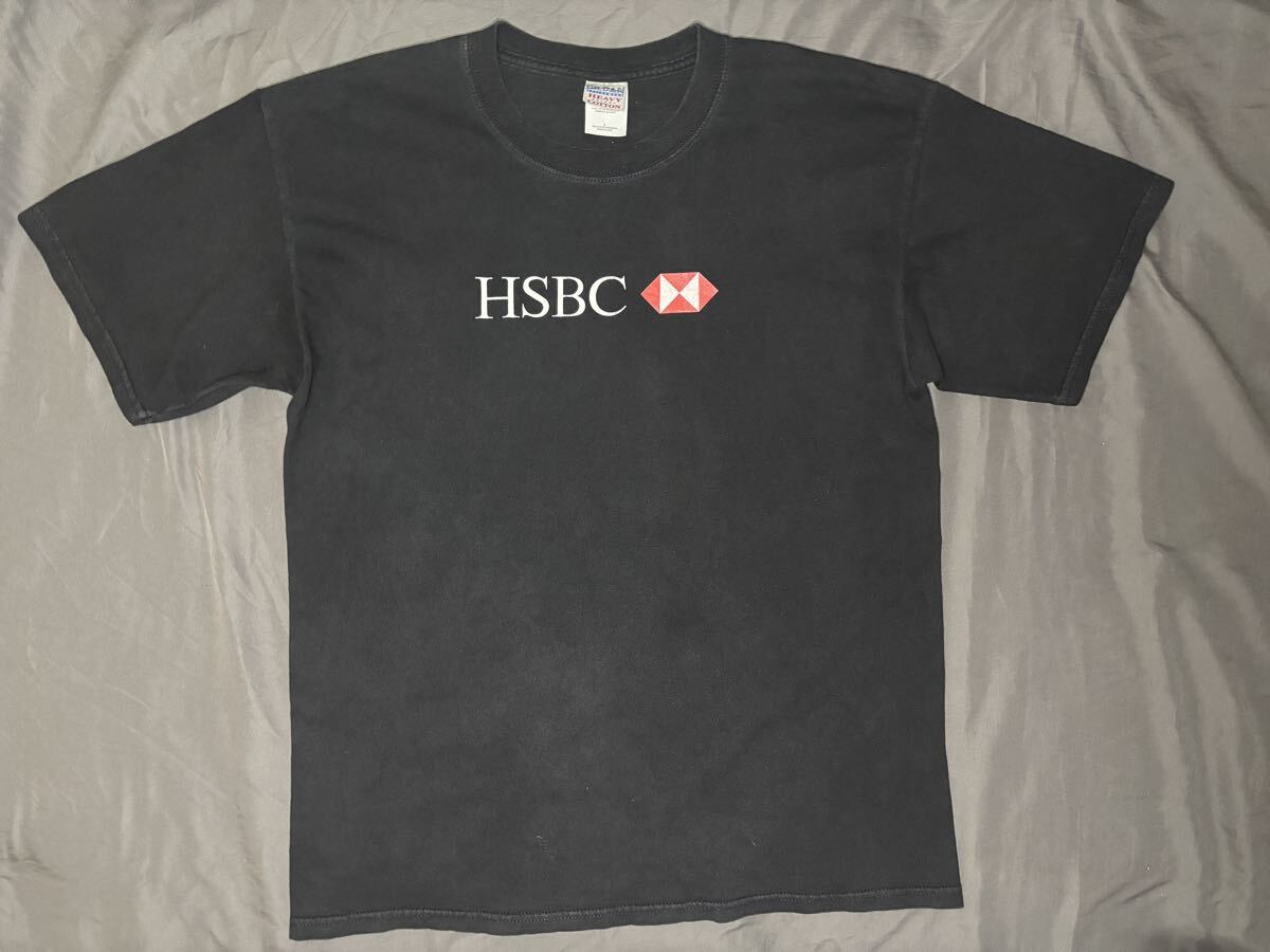 HSBC 90s~00s 企業Tシャツ 古着 Lサイズ ブラック Tシャツ 半袖拍卖