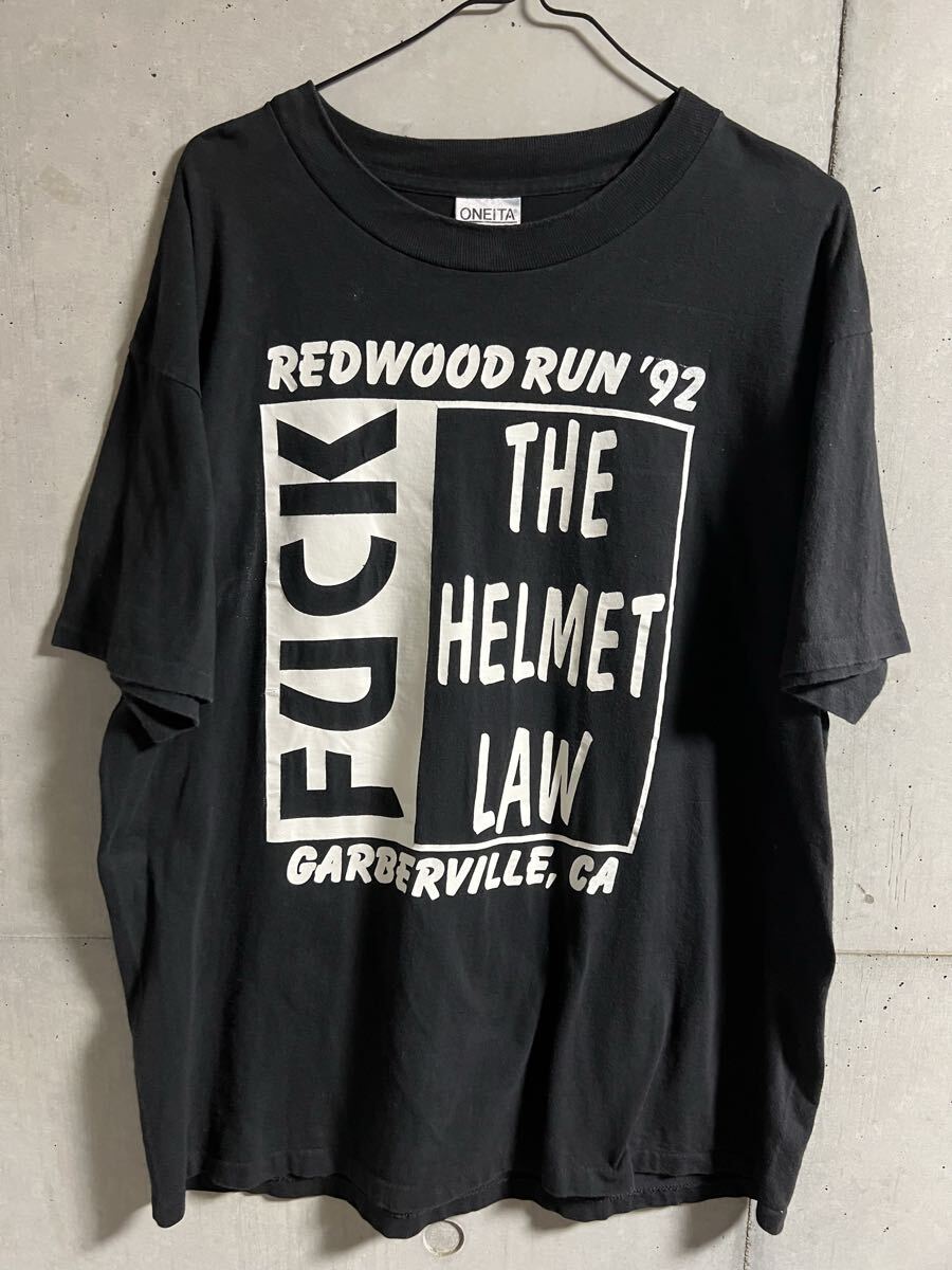 90s レア ヴィンテージ HARLEY DAVIDSON FUCK THE HELMET LAW HARLEY FUCKIN DAVIDSON Tシャツ ハーレー ファック アメリカ製 ONEITA拍卖
