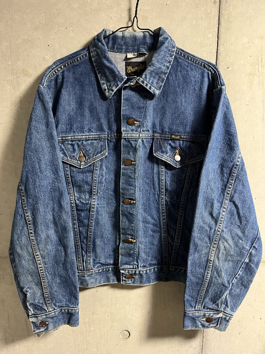 70s ヴィンテージ Wrangler Denim Jacket 127MJ 3rd ラングラー デニム ジャケット 44 MADE IN USA アメリカ製 黒タグ オリジナル サード拍卖