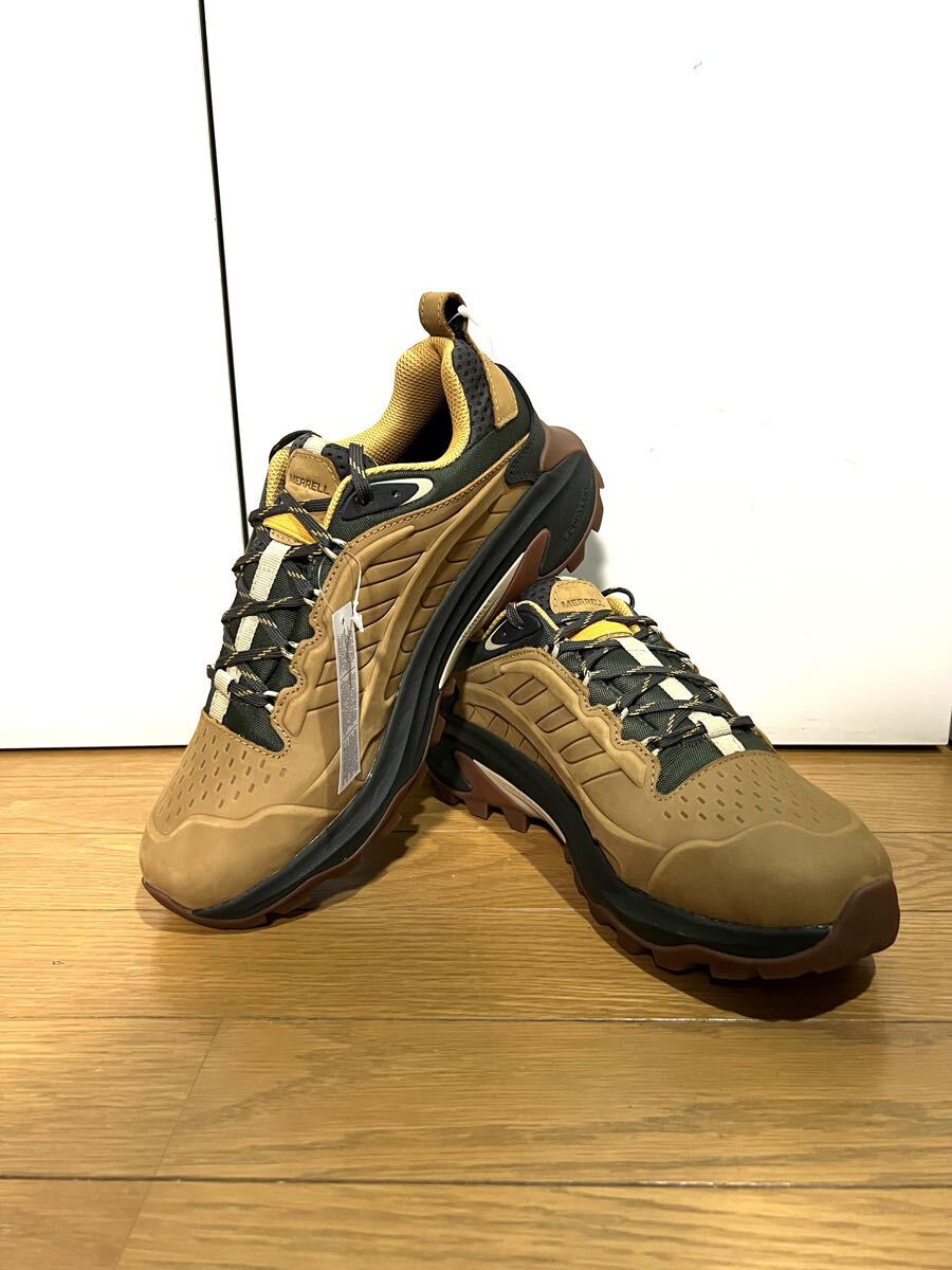 新品 Merrell Moab Speed 2 Leather Waterproof シューズ タン US9 27cm メレル モアブ スピード 2 レザー ウォータープルーフ ビブラム拍卖