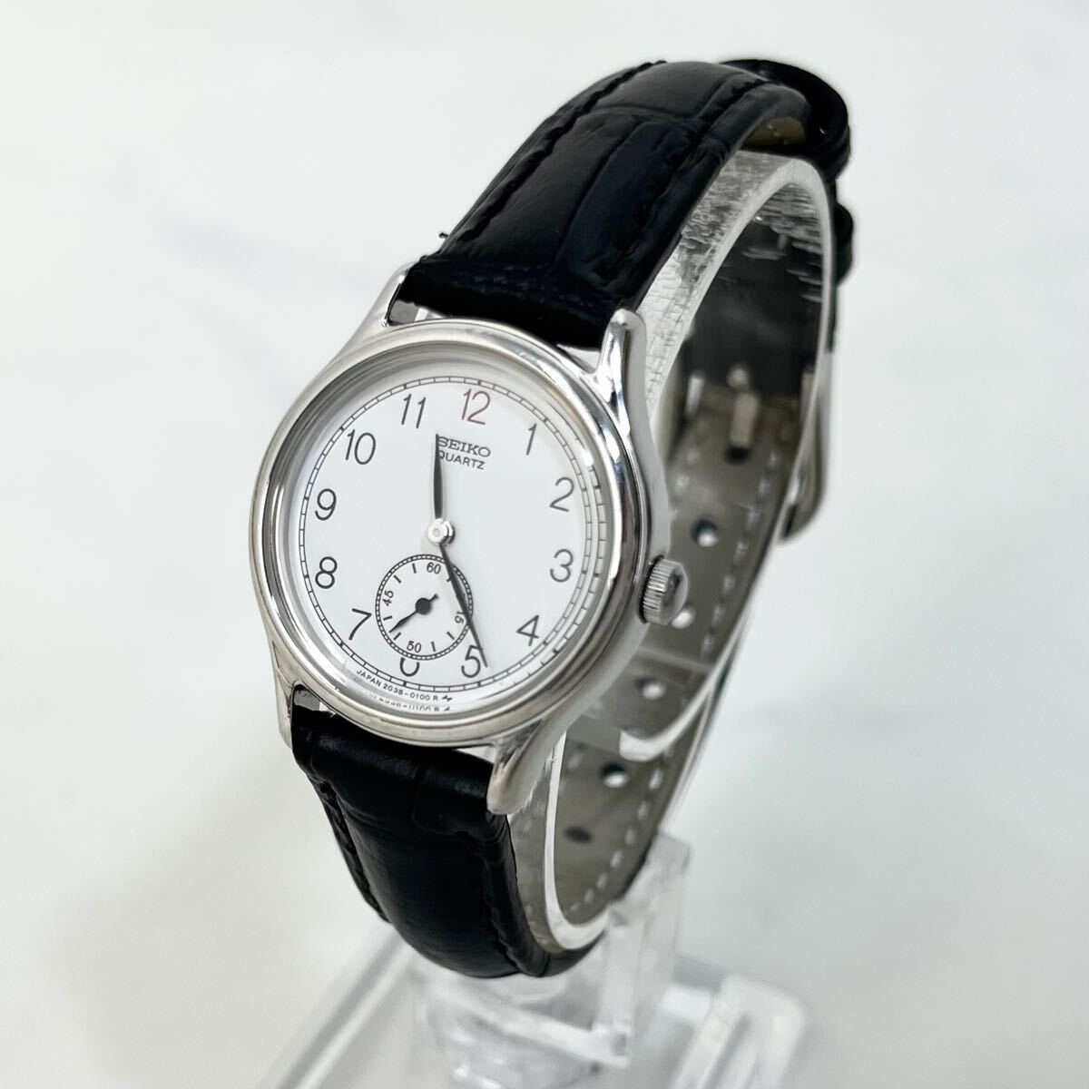 【実働】 SEIKO 2G38-0050 セイコー アナログ クオーツ 白文字盤 スモセコ レディース 腕時計 ウォッチ 稼動品 シルバー拍卖