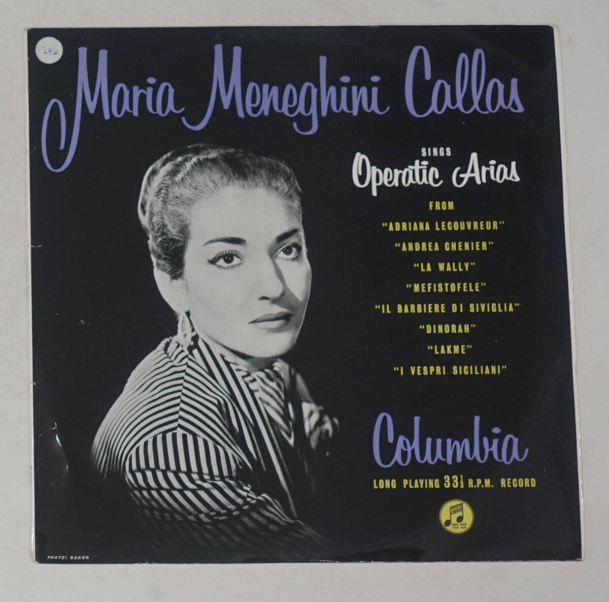 最初期! 英Columbia 33CX 1231 マリア・カラスのリサイタル拍卖