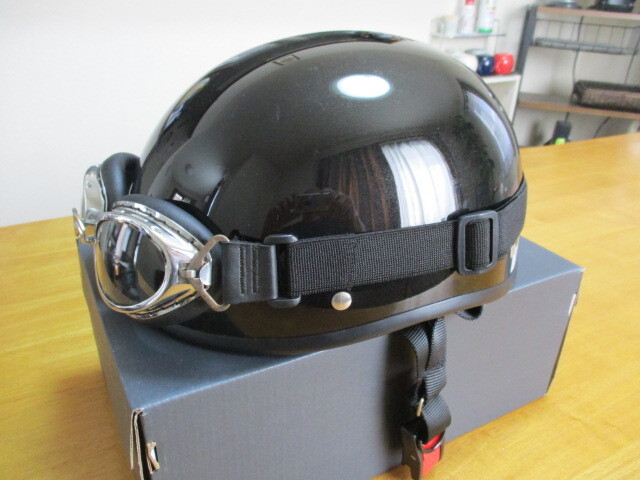 ゴーグル付 ハーフヘルメット黒(L)拍卖