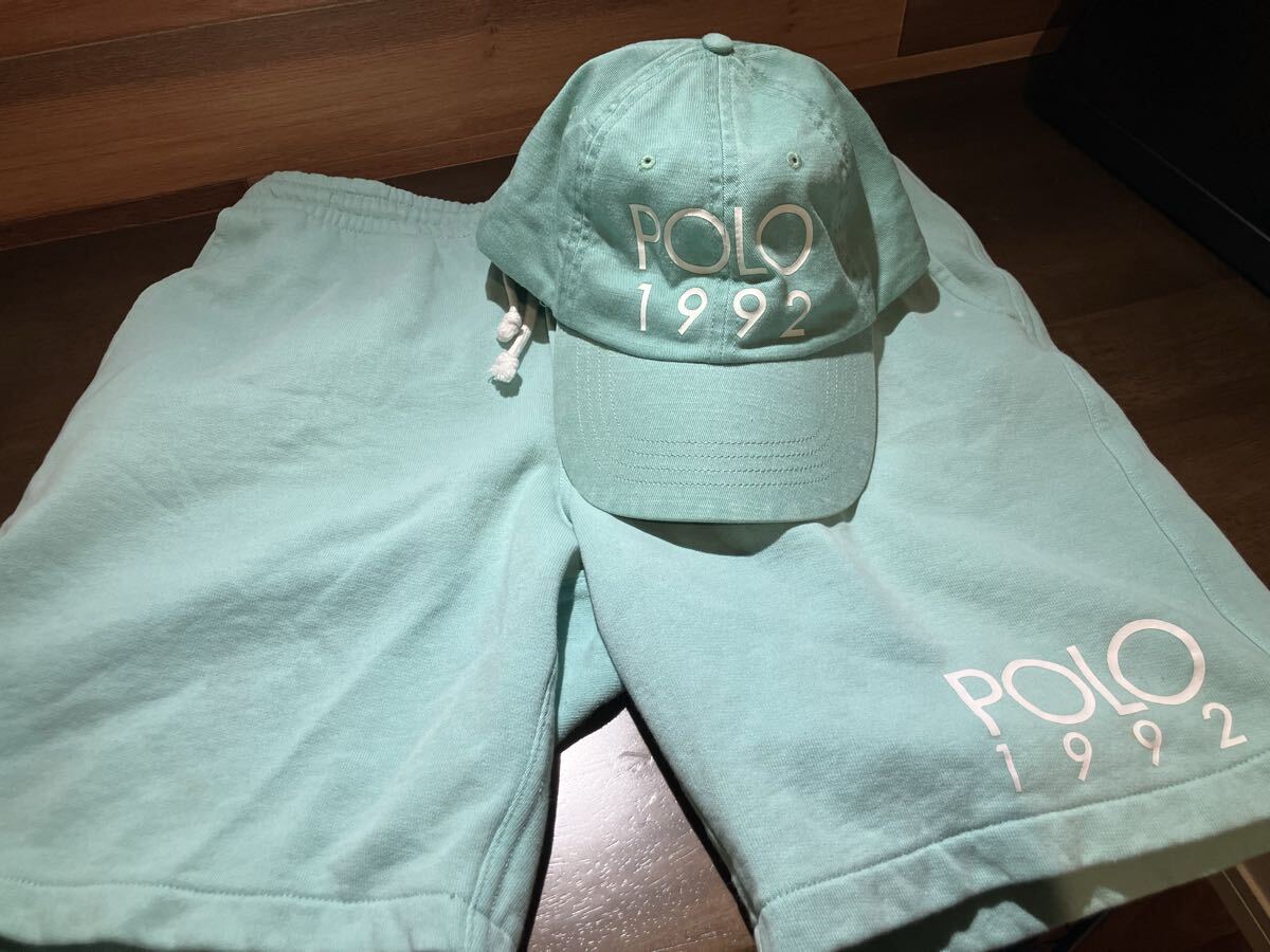POLO 1992 キャップ スウェット ショートパンツ Sサイズ セット ミントブルー ラルフローレン ポロ拍卖