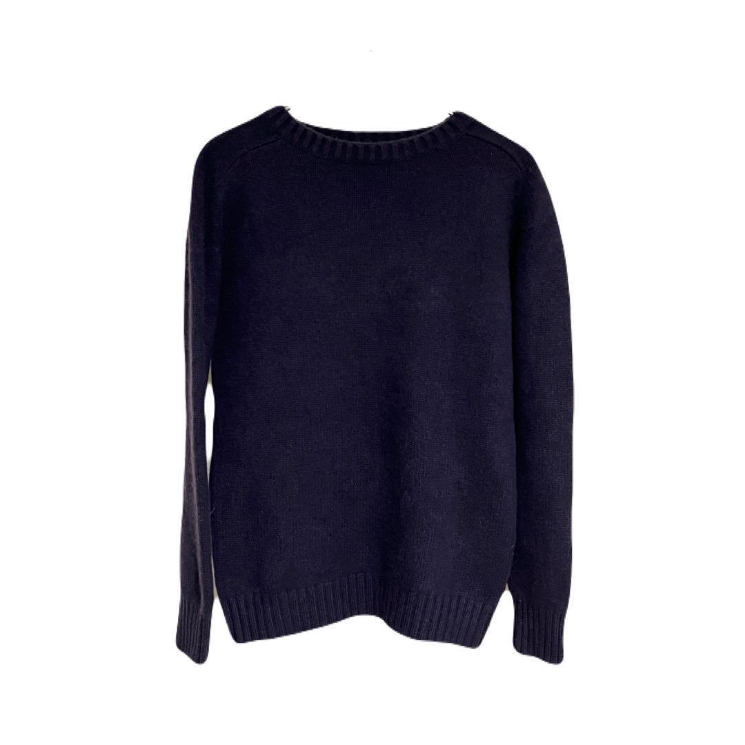 即決★田中さんのセーター c.shetland★S カシミアクルーネックニット 紫 ダークパープル拍卖