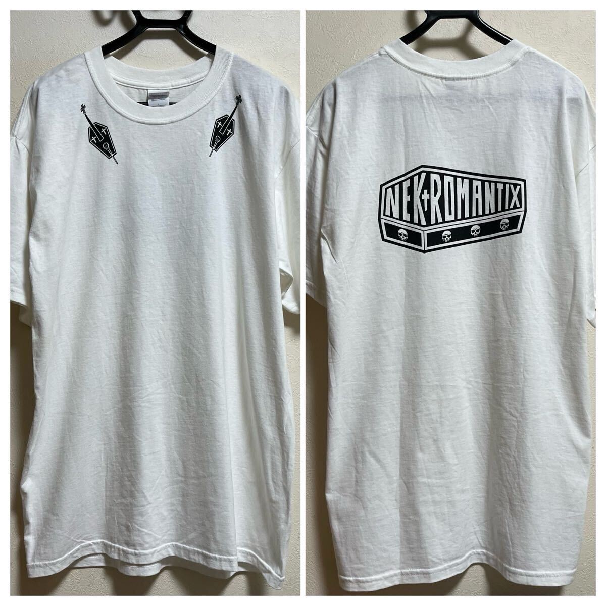 NEKROMATIX Tシャツ L 白 サイコビリー 50s ロカビリー パンク ヴィンテージ ネクロマンティックス スカル バンドTシャツ ロックTシャツ拍卖