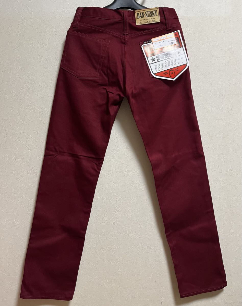 デッドストック 70s DAN SUNNY パンツ 30 ワインレッド カラーパンツ スリム ストレート 国産ヴィンテージ レトロ 未使用 デニム BIGSTONE拍卖