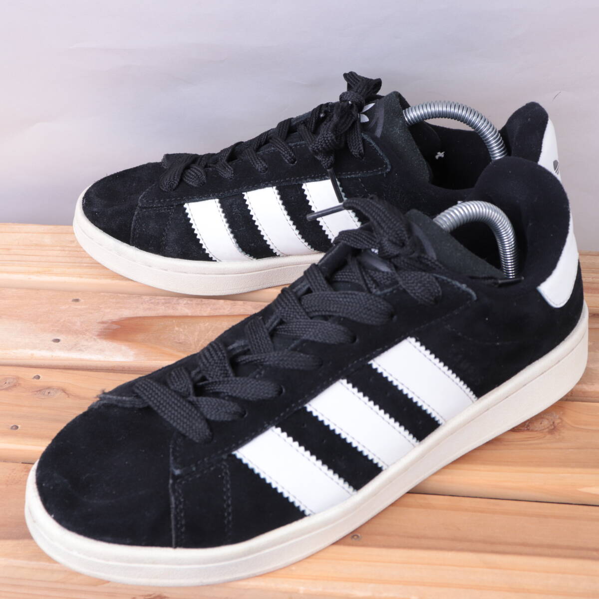 z1578 アディダス キャンパス US10 28.0cm/黒 ブラック 白 adidas CAMPUS メンズ スニーカー 中古拍卖