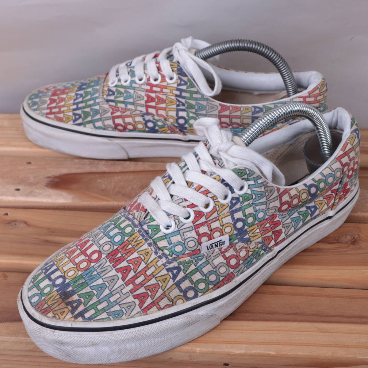 z1696 バンズ エラ US8.5 26.5cm位/マルチカラー 白 柄 VANS ERA メンズ スニーカー 中古拍卖