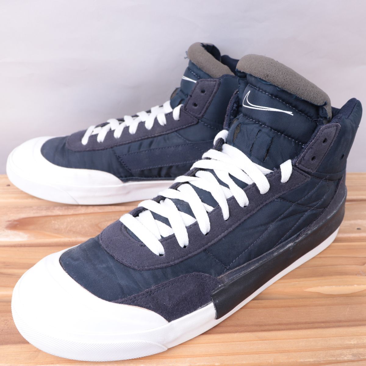 z1635 ナイキ ドロップタイプ ミッド US10 28.0cm/ダークネイビー 紺 白 NIKE Drop Type Mid メンズ スニーカー 中古拍卖