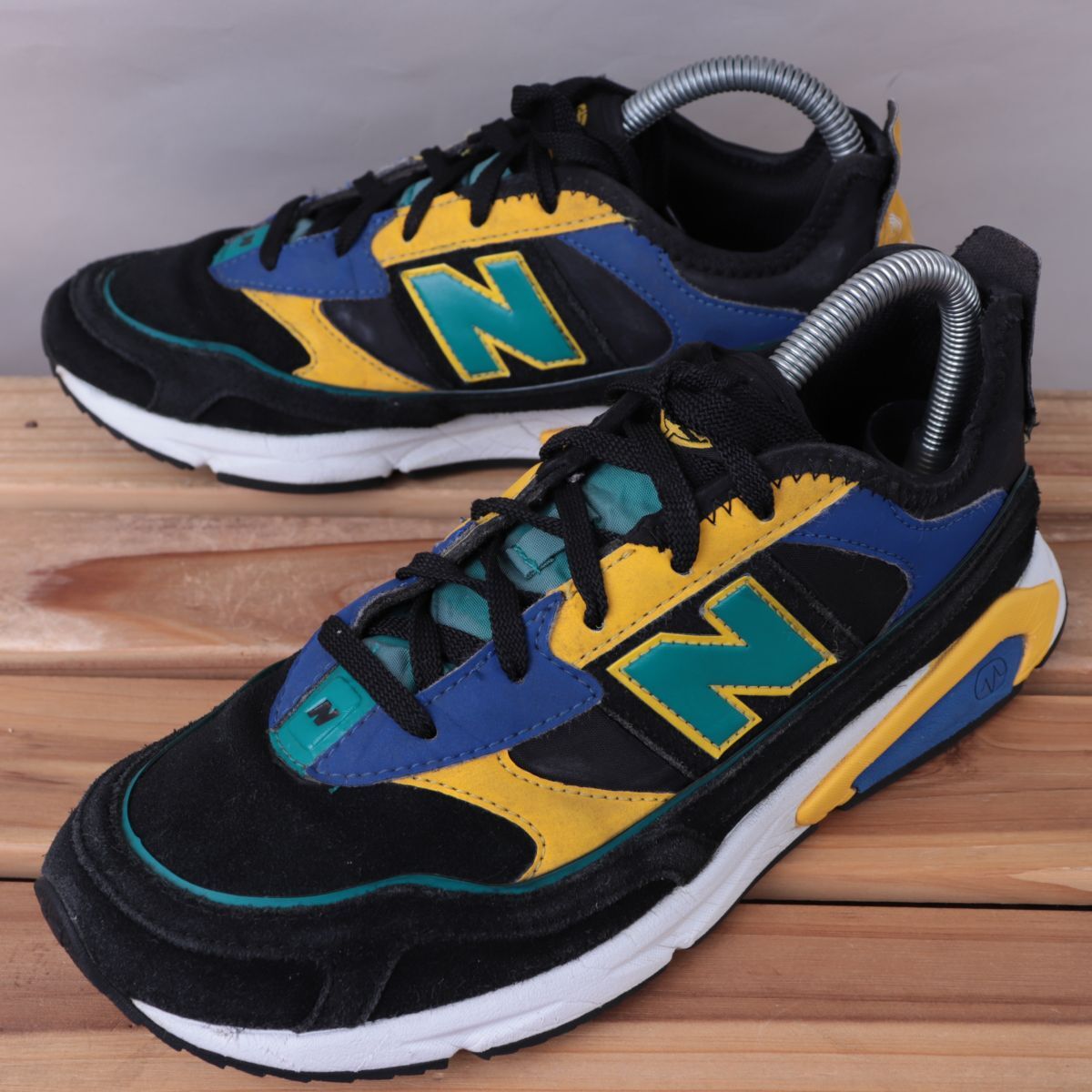 z1516【MSXRCXZ】ニューバランス US7 25.0cm/黒 ブラック 黄 青 newbalance メンズ ユニセックス スニーカー 中古拍卖