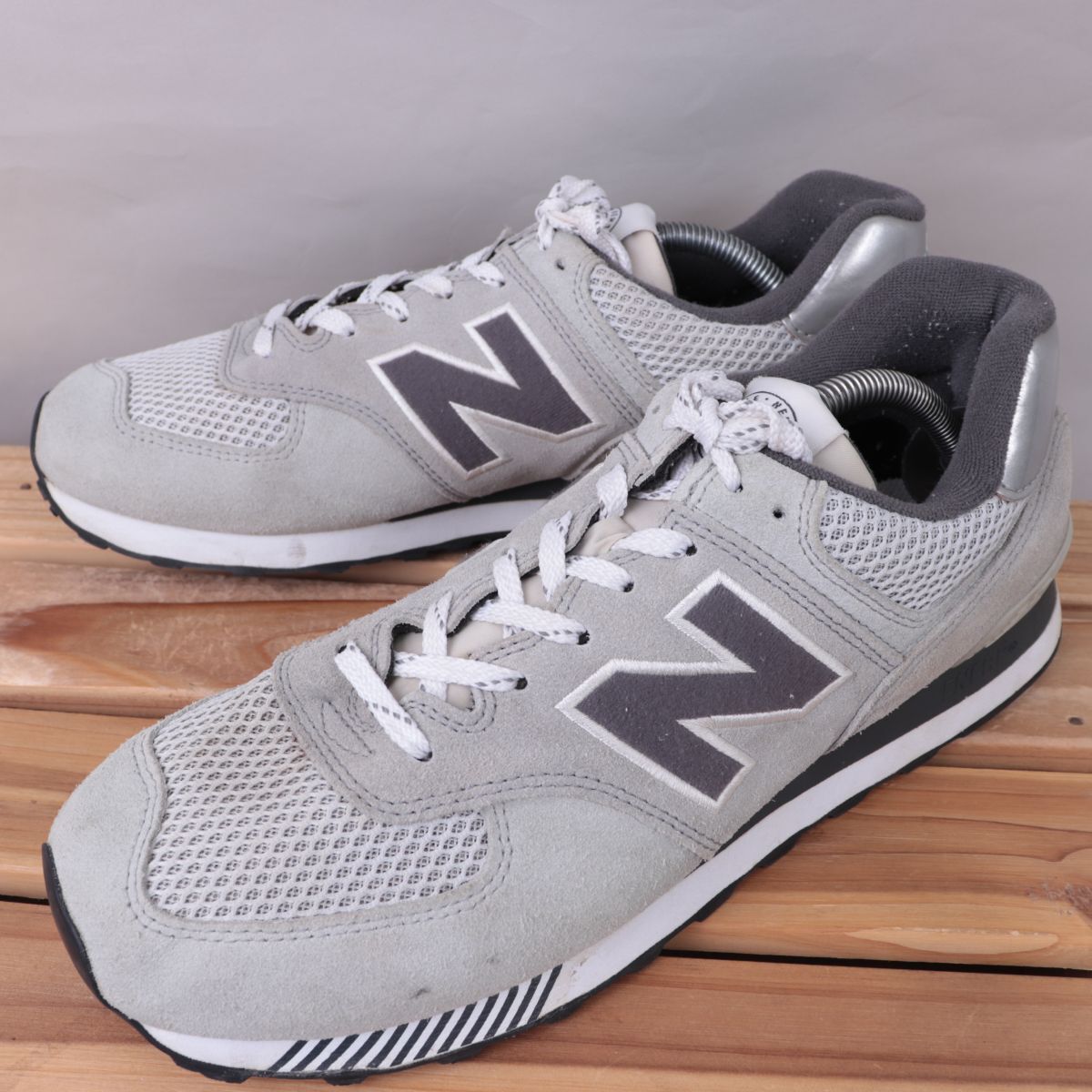 z1485【574】ニューバランス US11 29.0cm/灰 グレー ライトグレー シルバー newbalance メンズ スニーカー 中古拍卖
