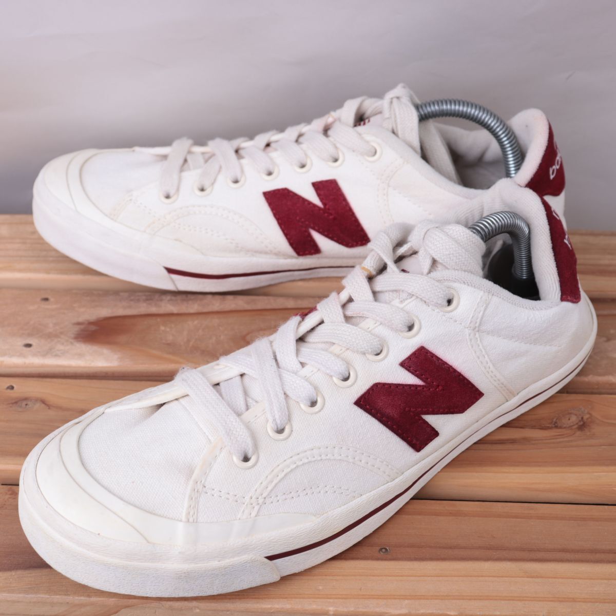 z1714【PROCTNE】ニューバランス US9.5 27.5cm/オフホワイト バーガンディー newbalance メンズ スニーカー 中古拍卖