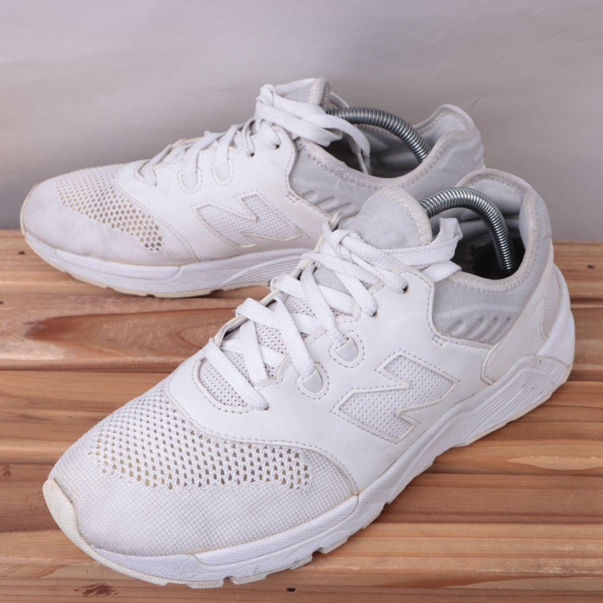 z1716【009】ニューバランス US8.5 26.5cm/白 ホワイト ライトグレー newbalance メンズ スニーカー 中古拍卖