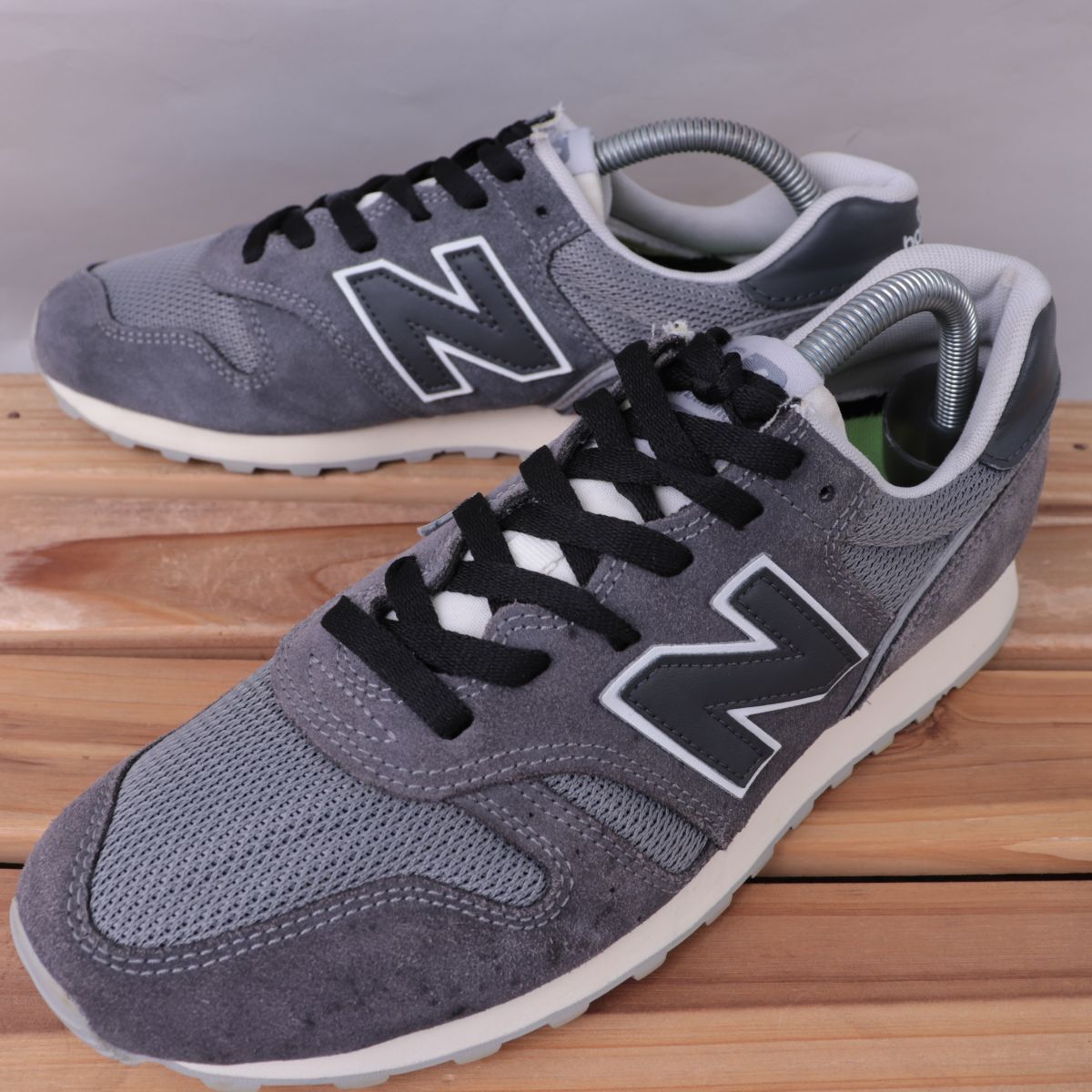 z1736【373】ニューバランス US8 26.0cm/ダークグレー 灰 黒 newbalance メンズ スニーカー 中古拍卖