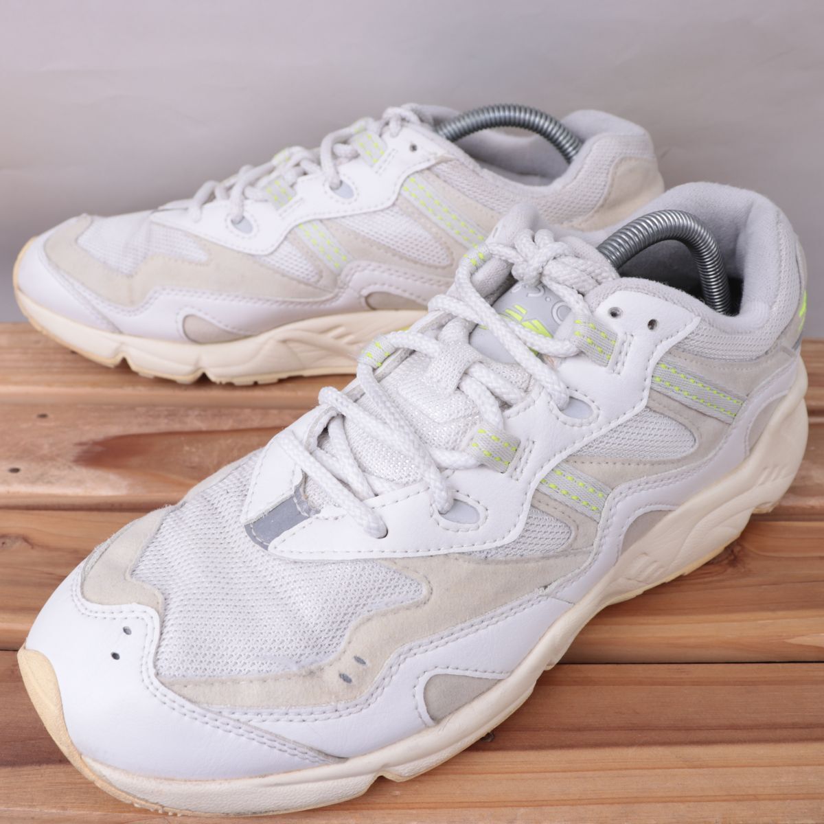 z1746【850】ニューバランス US9.5 27.5cm/白 ホワイト クリーム グレー newbalance メンズ スニーカー 中古拍卖