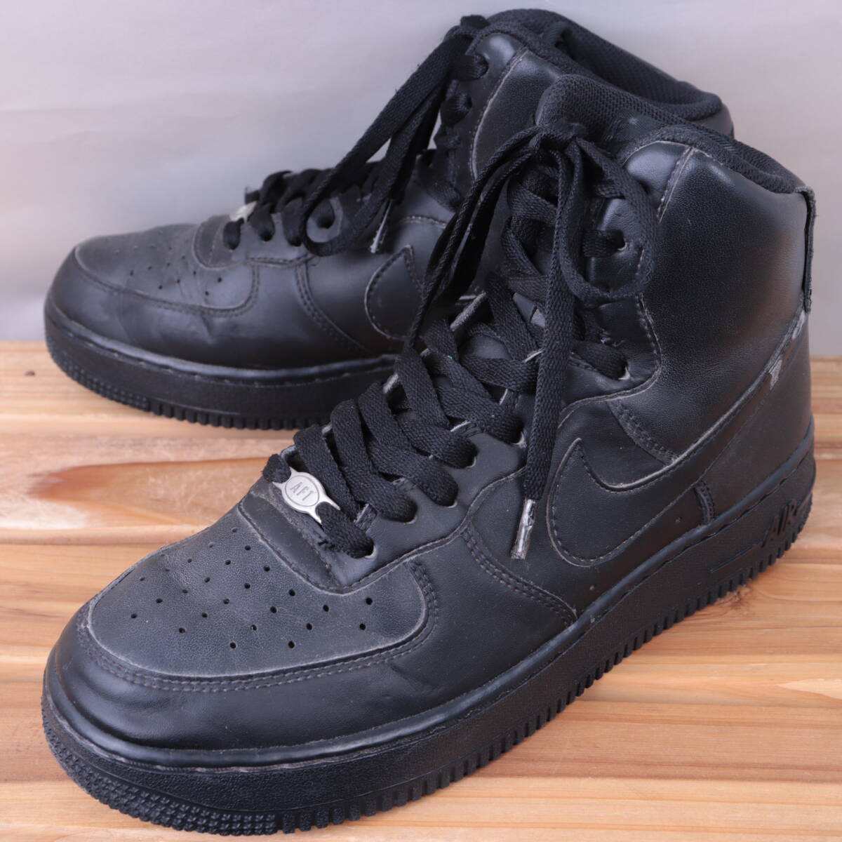 z1822 ナイキ エアフォース1 ハイ US7 25.0cm/黒 ブラック NIKE AIRFORCE1 HI メンズ ユニセックス スニーカー 中古拍卖