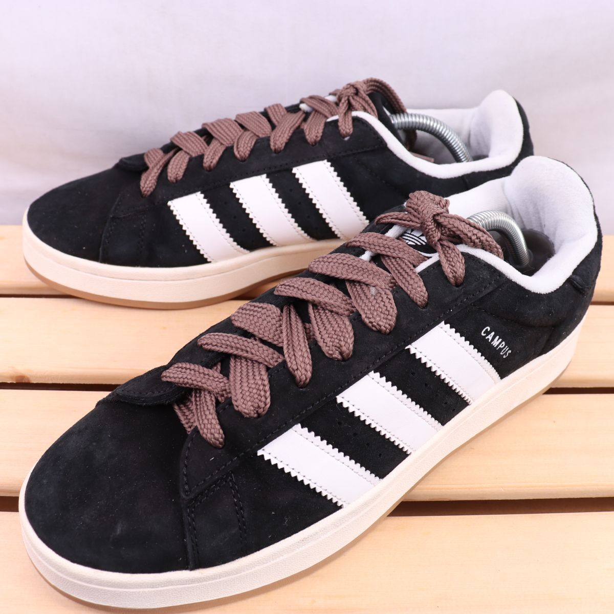 z1906 アディダス キャンパス US10 1/2 28.5cm/黒 ブラック 白 ホワイト 茶 ブラウン adidas Campus メンズ スニーカー 中古拍卖