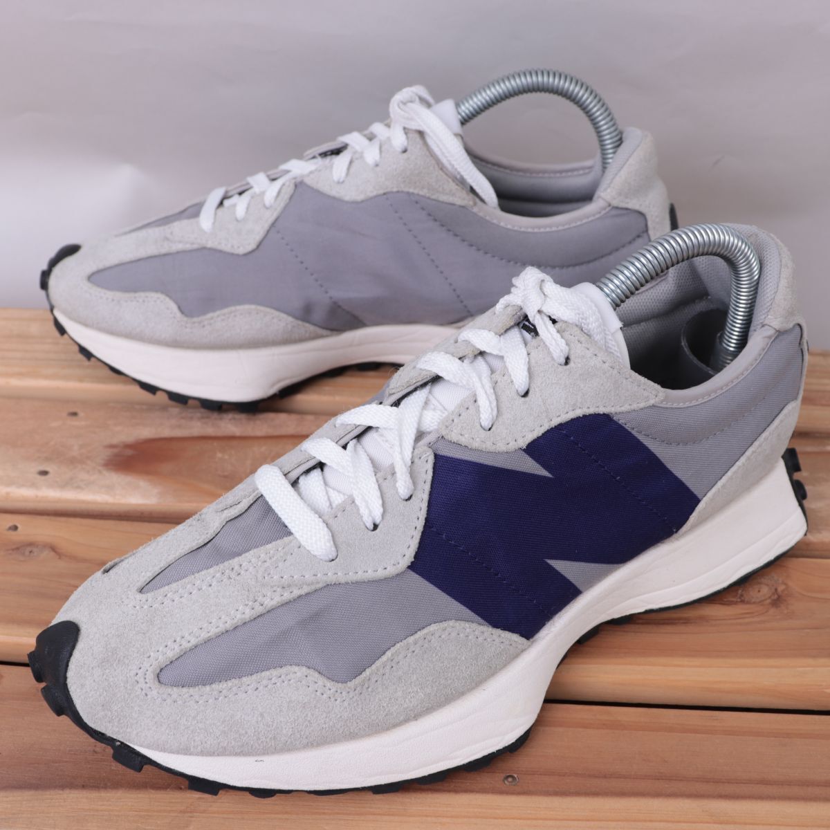 z1959【MS327FC】ニューバランス US6.5 24.5cm/灰 グレー 紺 ネイビー 黒 白 newbalance メンズ ユニセックス スニーカー 中古拍卖