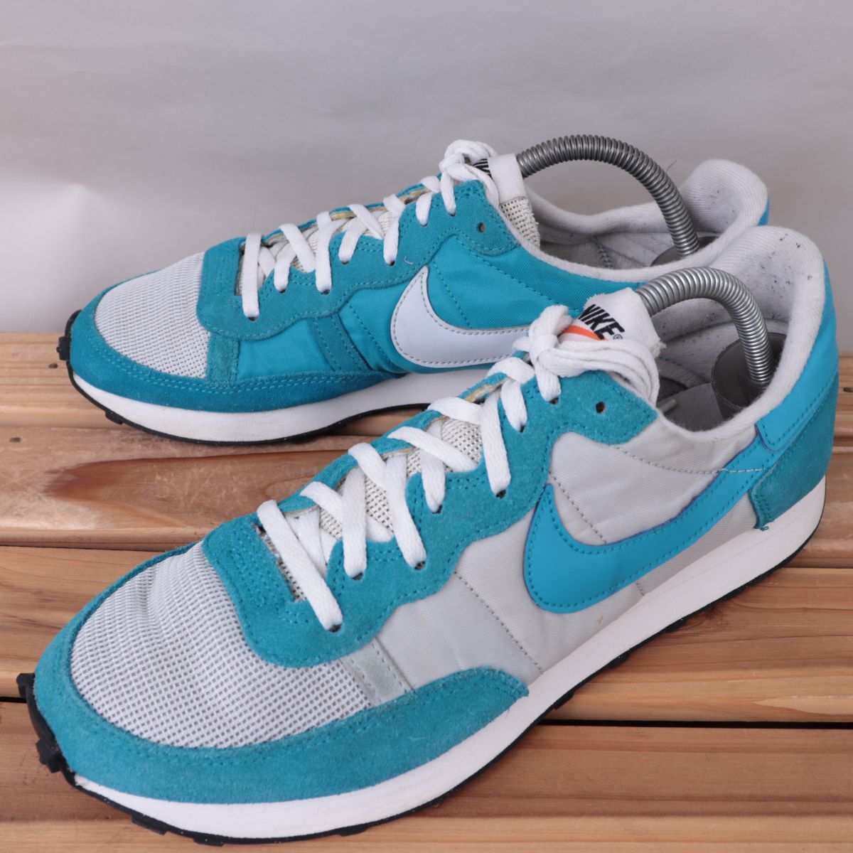 z1967 ナイキ チャレンジャー OG US9 27.0cm/水色 ライトブルー 灰 ライトグレー 白 ホワイト NIKE CHALLENGER OG メンズ スニーカー 中古拍卖