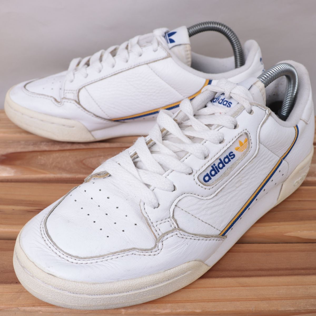 z1927 アディダス コンチネンタル 80 カレッジ ロイヤル US8 26.0cm/白 ホワイト 紺 黄色 adidas Continental 80 メンズ スニーカー 中古拍卖