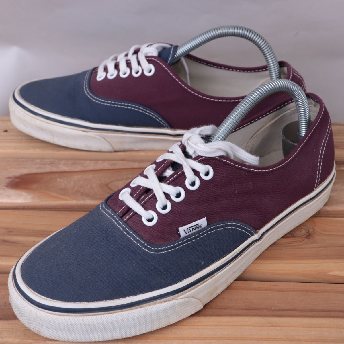 z2075 バンズ オーセンティック US8 26.0cm/紺 ネイビー ワイン VANS Authentic メンズ スニーカー 中古拍卖