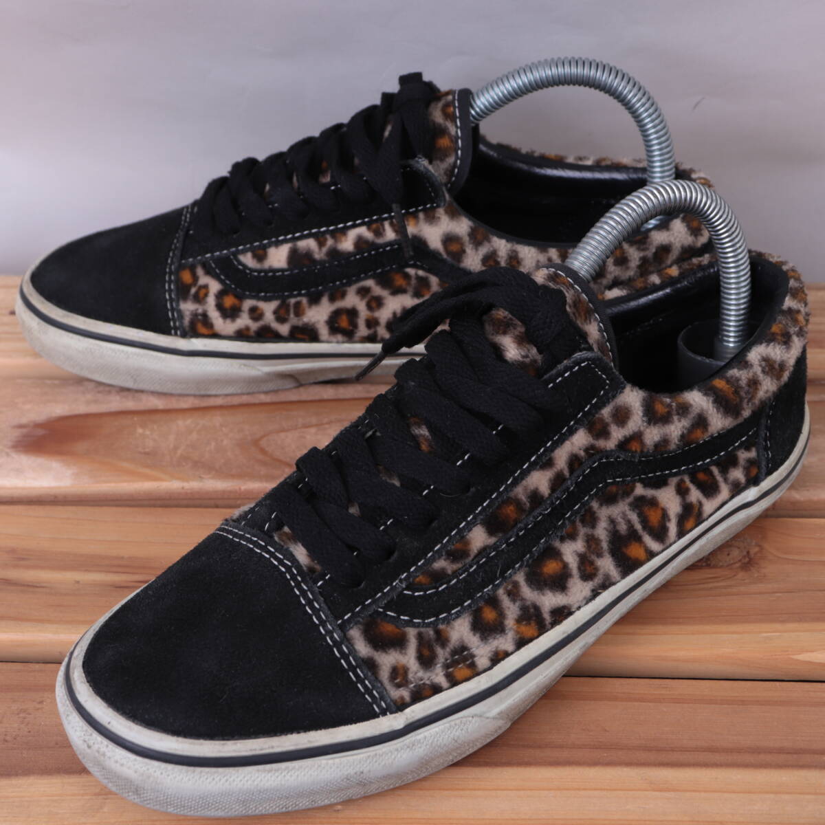 z2120 バンズ オールドスクール US6 24.0cm/レオパード柄 黒 VANS OLD SKOOL メンズ ユニセックス スニーカー 中古拍卖