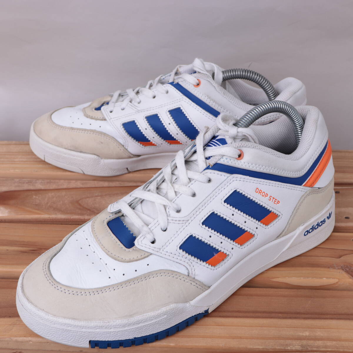 z2177 アディダス ドロップ ステップ ロー US8 26.0cm/白 ホワイト 青 オレンジ adidas DROP STEP LOW メンズ スニーカー 中古拍卖