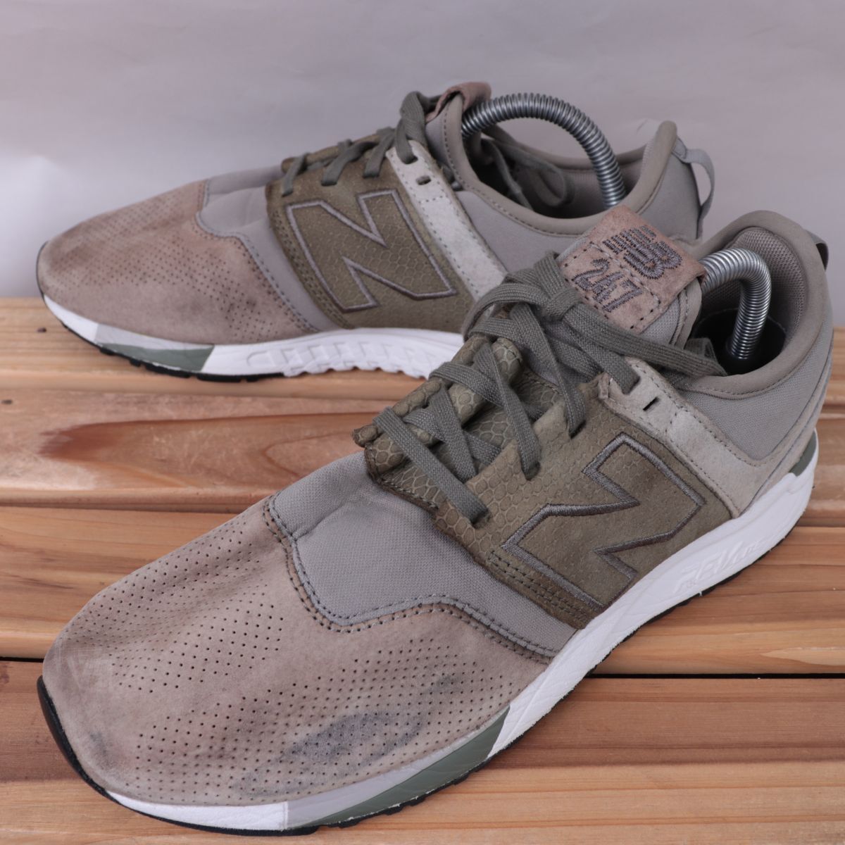 z2207【247】ニューバランス US8 26.0cm/チャコールグレー ダークグリーン系 newbalance メンズ スニーカー 中古拍卖