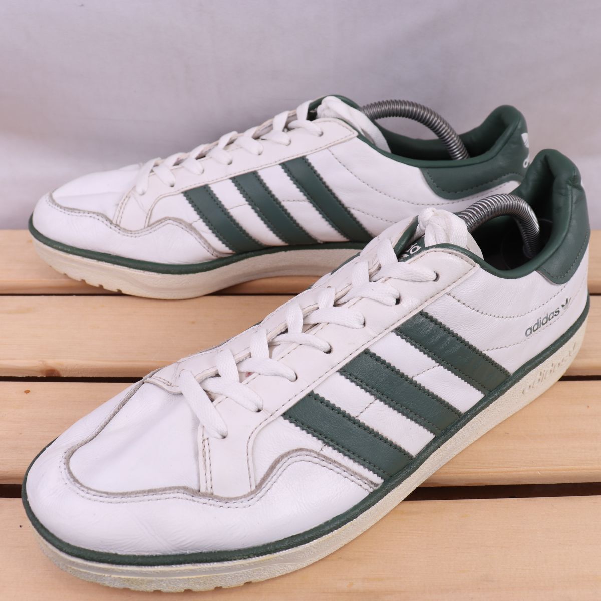 z2218 アディダス チームコート US9 1/2 27.5cm/白 ホワイト 緑 グリーン adidas Team Court メンズ スニーカー 中古拍卖